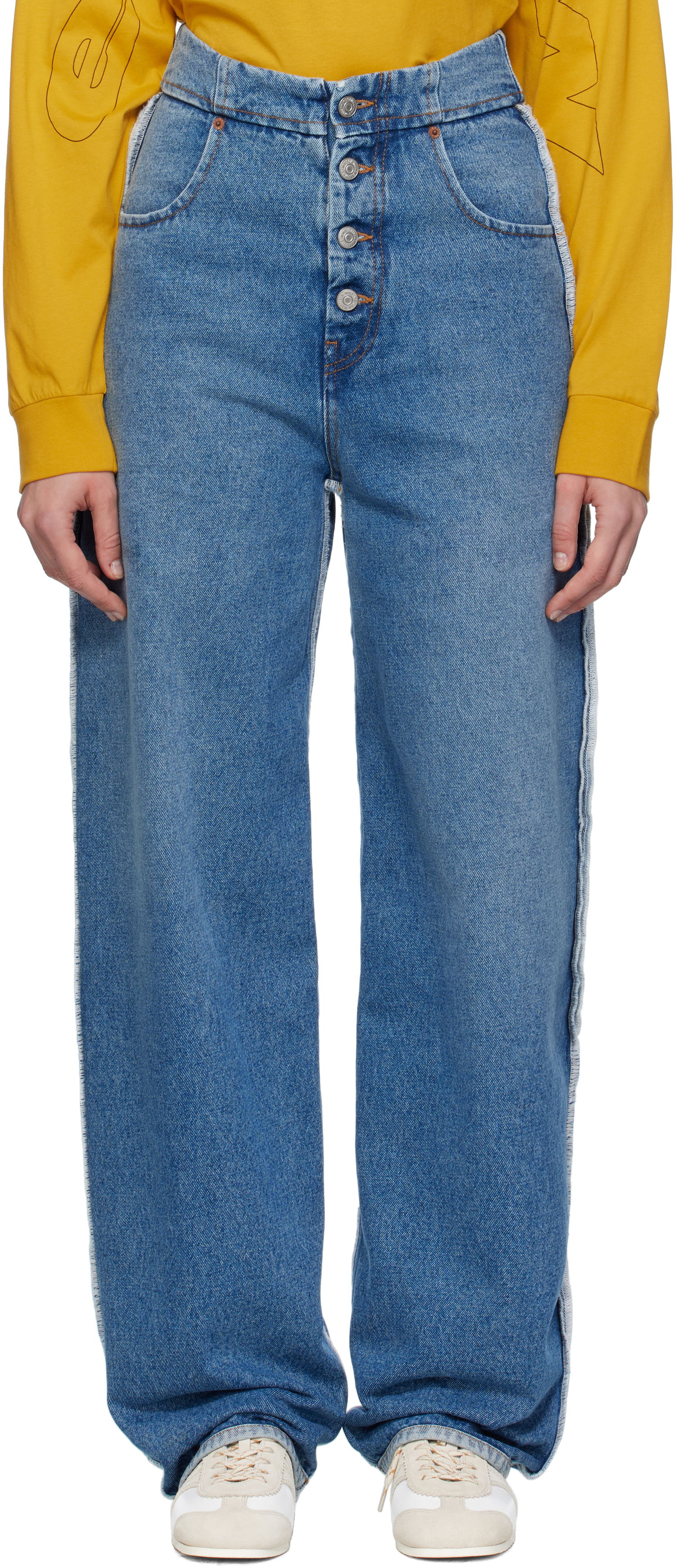 Džínsy Maison Margiela MM6 Maison Margiela Raw Edge Jeans Modrá | S52LA0263 M30018, 0