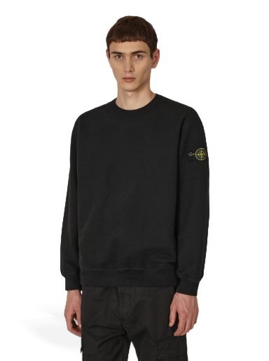 Mikina Stone Island Garment Dyed Crewneck Sweatshirt Čierna | 771561720 V0029