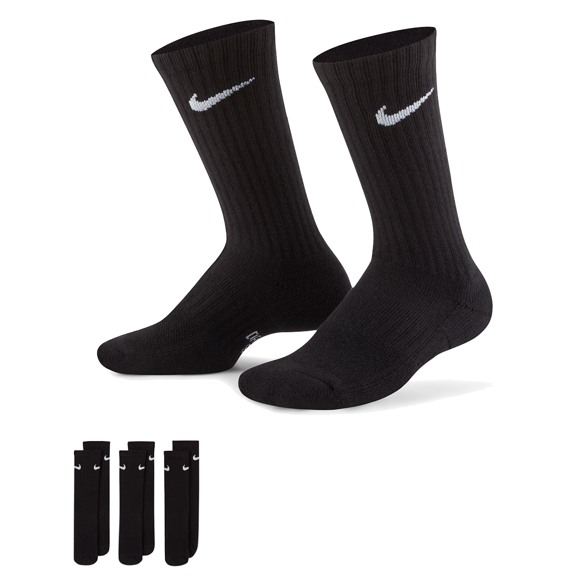 Ponožky Nike Everyday Cushioned Crew Socks 3-Pack Čierna | SX6842-010, 0