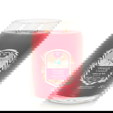 Sviečka Yankee Candle Signature Large Jar 2 Wicks Santa On Skis Après Ski Collection Červená | 43493, 0