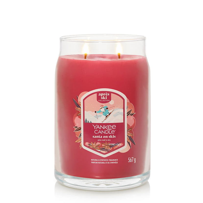 Sviečka Yankee Candle Signature Large Jar 2 Wicks Santa On Skis Après Ski Collection Červená | 43493