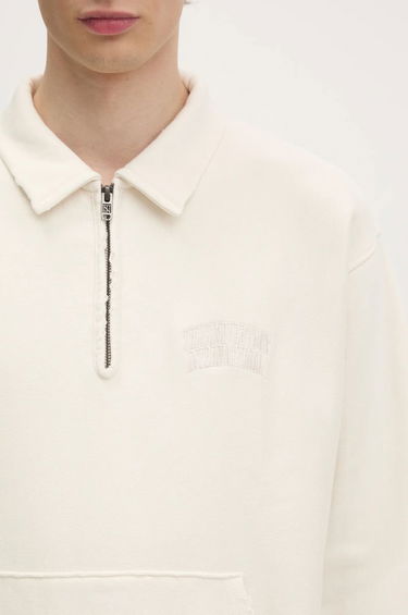 Mikina thisisneverthat thisisneverthat Damaged Half Zip Polo Sweatshirt Biela | TN243TSWOW02, 3