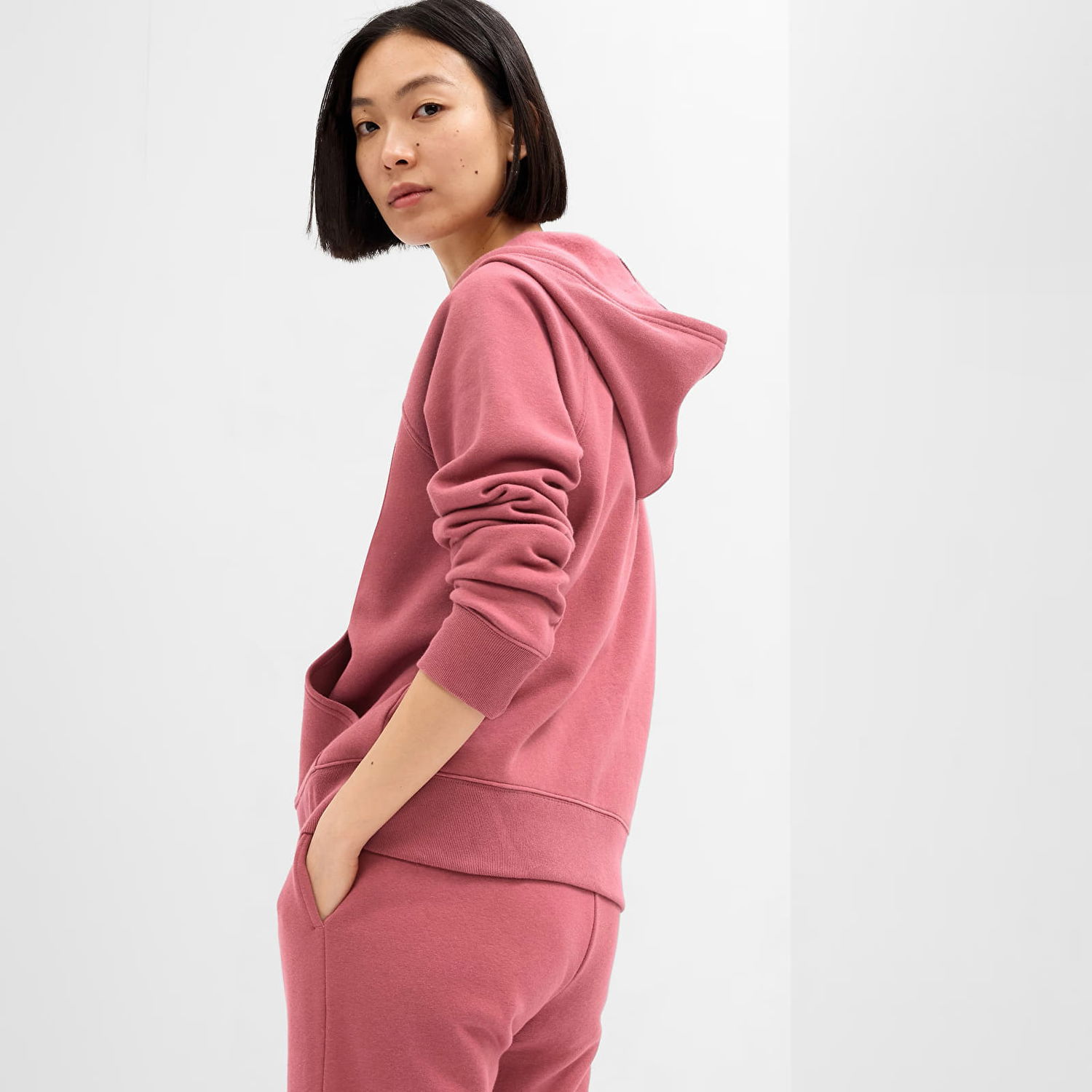 Mikina GAP Fullzip Logo Hoodie Dry Rose Ružová | 463503-32, 1