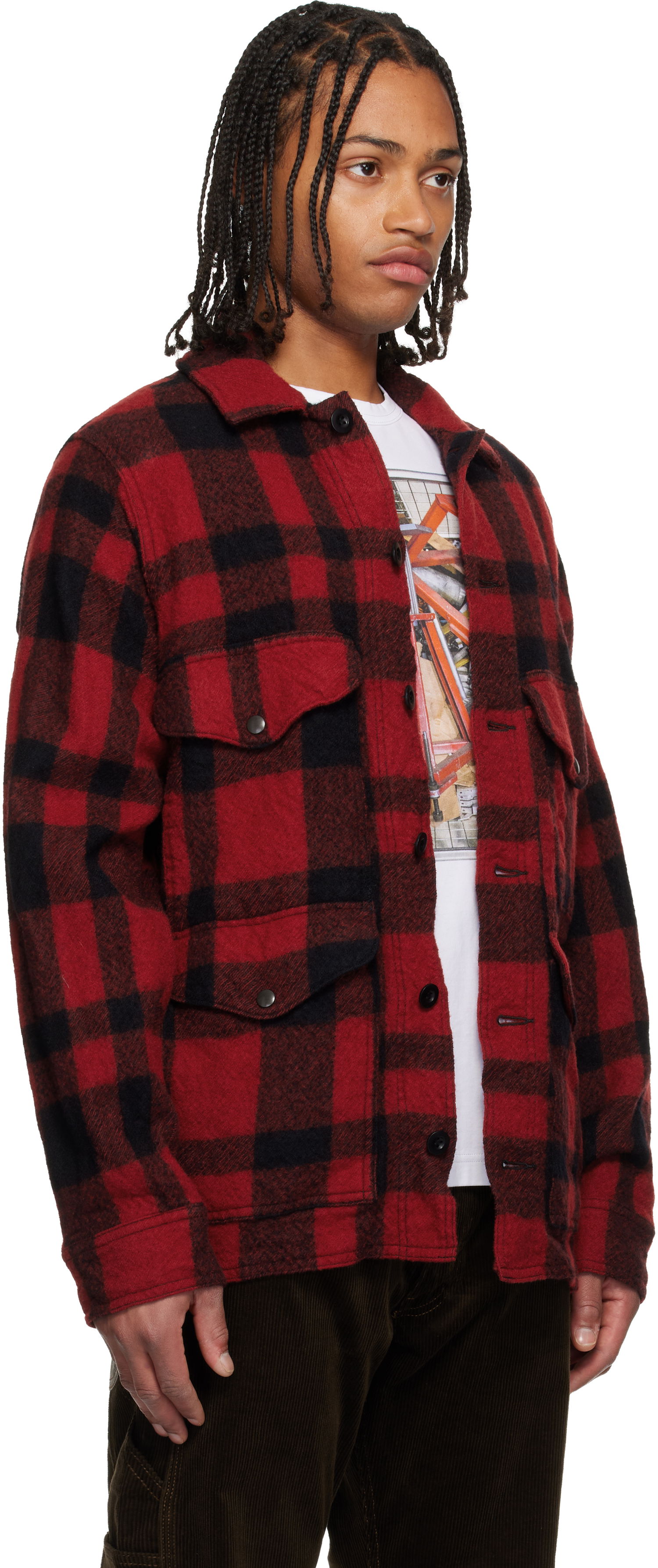 Bunda Junya Watanabe Junya Watanabe Filson Felted Check Jacket Červená | WP-J009-051, 1