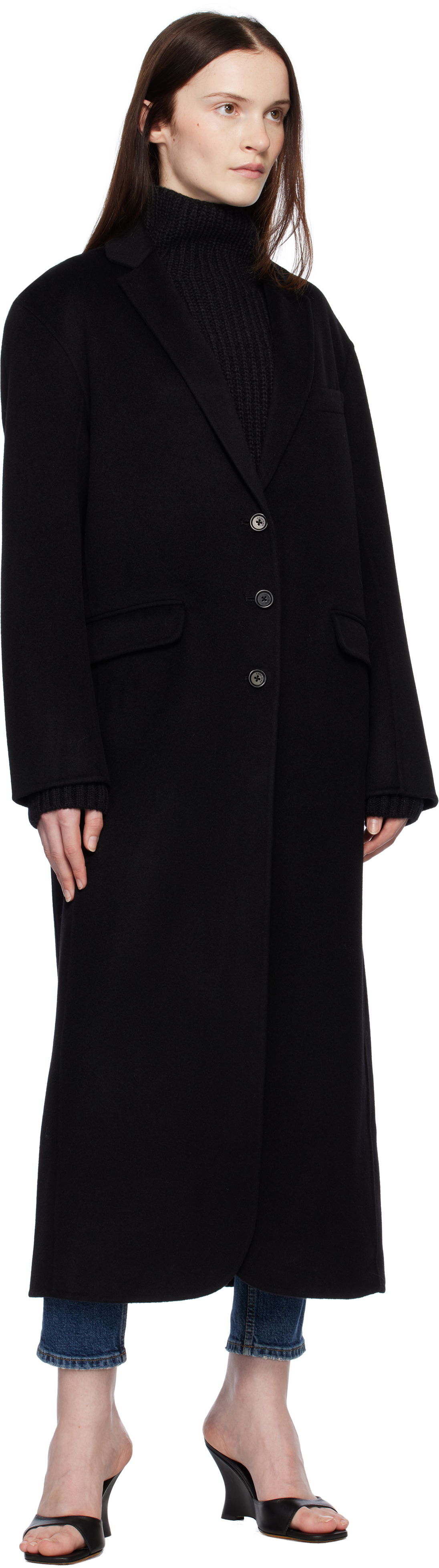 Long Wool-Blend Overcoat