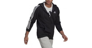 Mikina adidas Originals 3-Stripes Full Zip Hoodie Čierna | b47368, 1