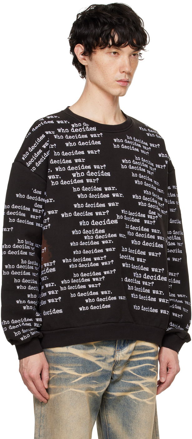 Mikina Who Decides War WDW Scripture Sweatshirt Čierna | 1110370002FW24, 1