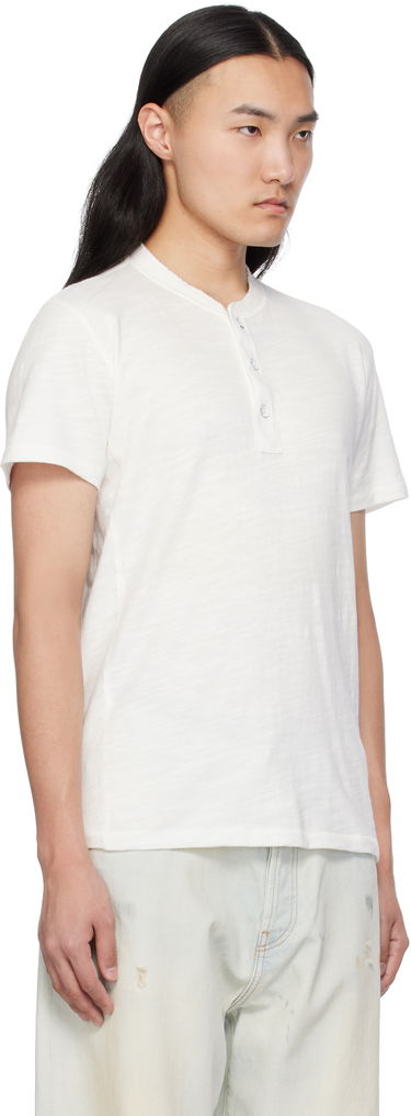 Tričko rag & bone Rag & Bone Classic Cotton Henley T-Shirt Biela | M000T996G, 1