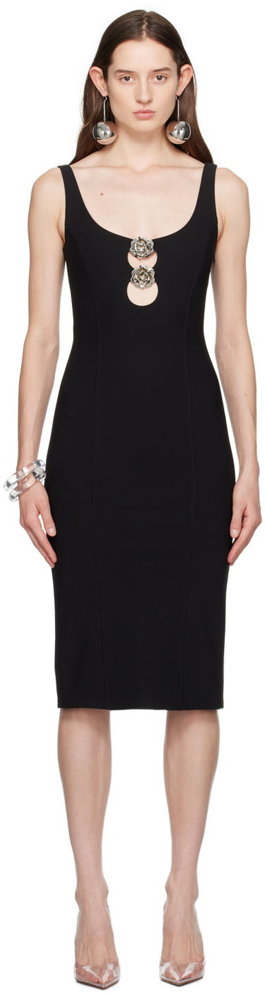 Šaty Blumarine Blumarine Midi Rose Dress Čierna | P422A417A, 0