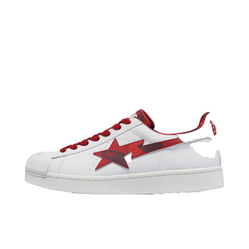 Tenisky a topánky BAPE A Bathing Ape Skull Sta White Red Biela | 1J20191007-RED