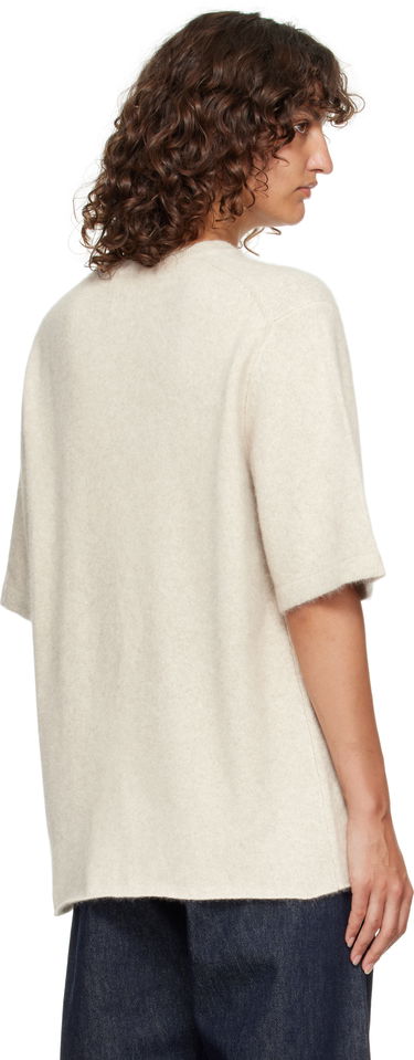 Sveter Loulou de Saison Loulou de Saison Raven Yak Blend Short Sleeve Sweater Béžová | RAVEN, 2