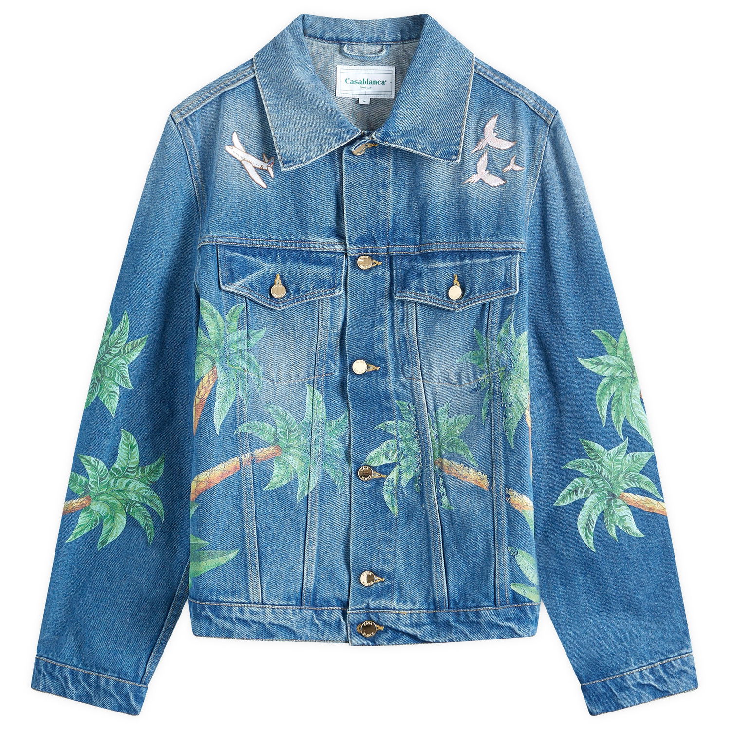 Bunda Casablanca Tennis Club Print Embroidered Denim Jacket Modrá | MPF24-JK-310-01, 0