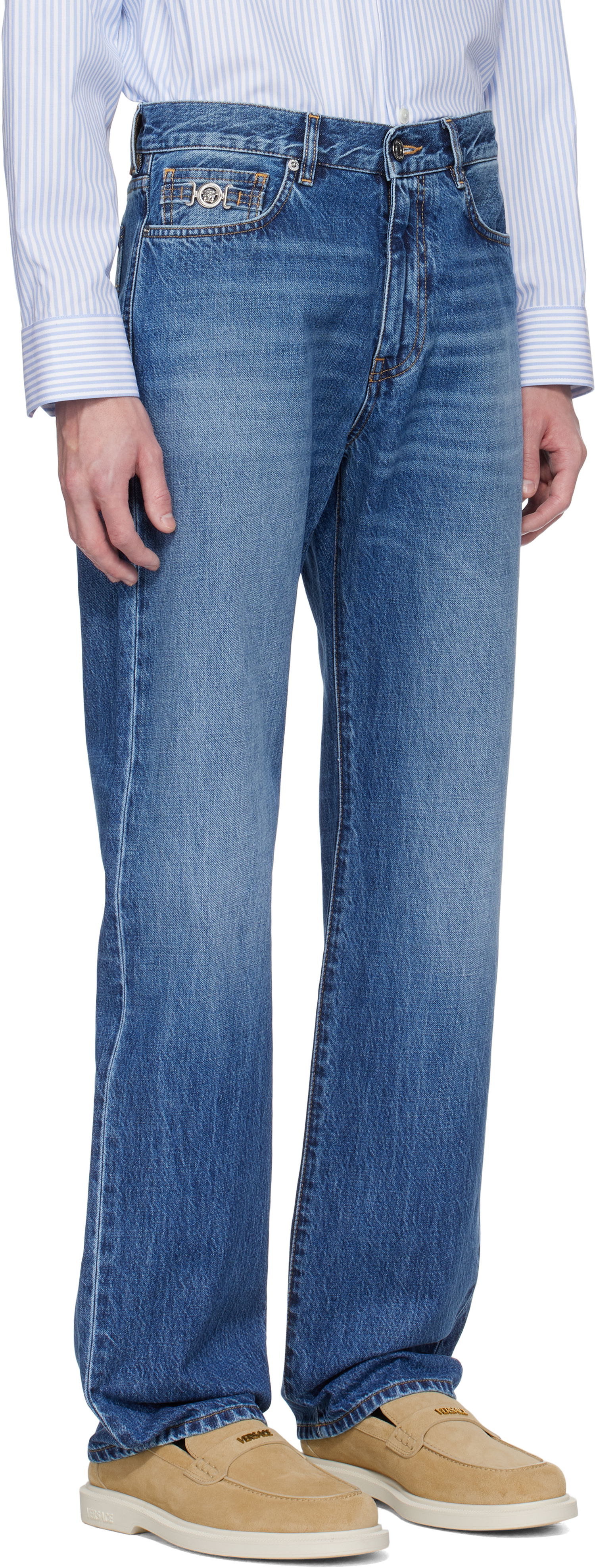 Džínsy Versace Versace Loose-Fit Jeans Modrá | 1017775_1A13585, 1