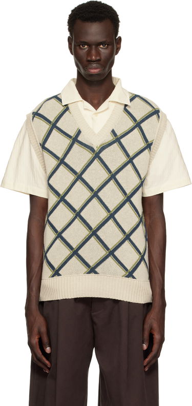 Sveter Palmes Palmes Argyle Knit Vest Béžová | P40-0022-062, 0