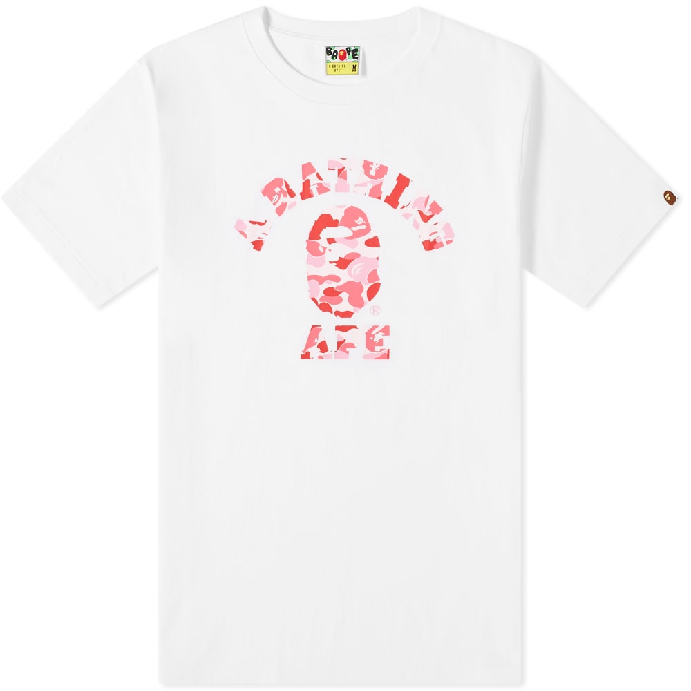 Tričko BAPE ABC Camo College T-Shirt Biela | 001TEH301006X-WHPK, 0