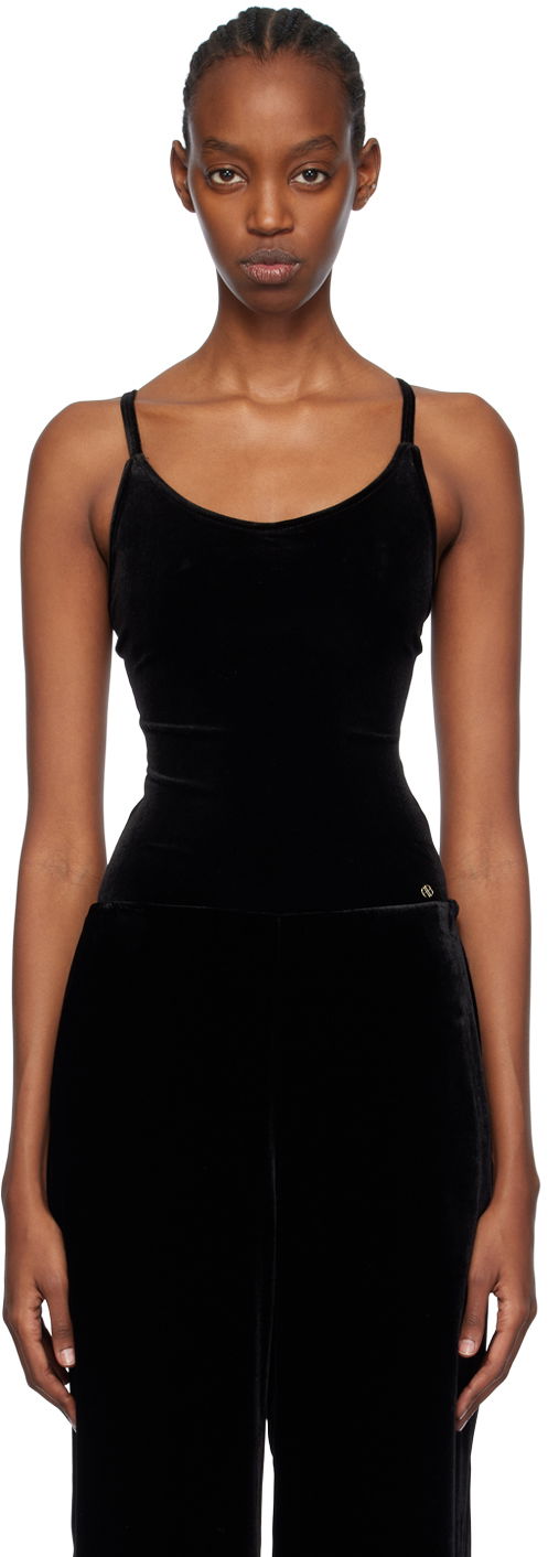 Tielko Anine Bing Alissa Velvet Bodysuit Čierna | A-08-7405-009, 0