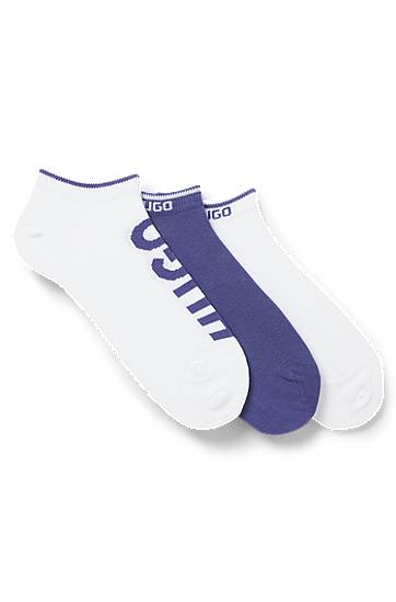 Ponožky BOSS Three-Pack of Ankle Socks with Logo Fialová | 50544506