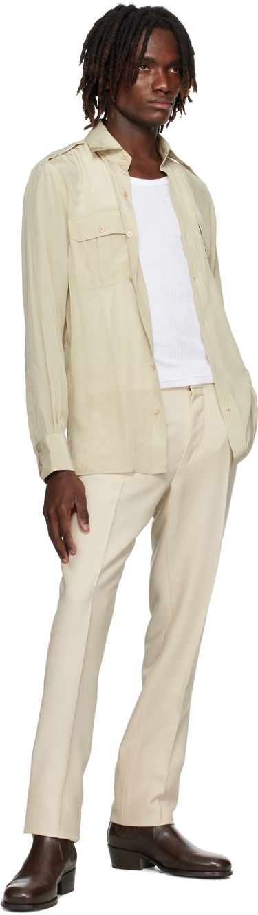Košeľa Tom Ford TOM FORD Silk Safari Shirt Béžová | HMBC03-SPS86, 3