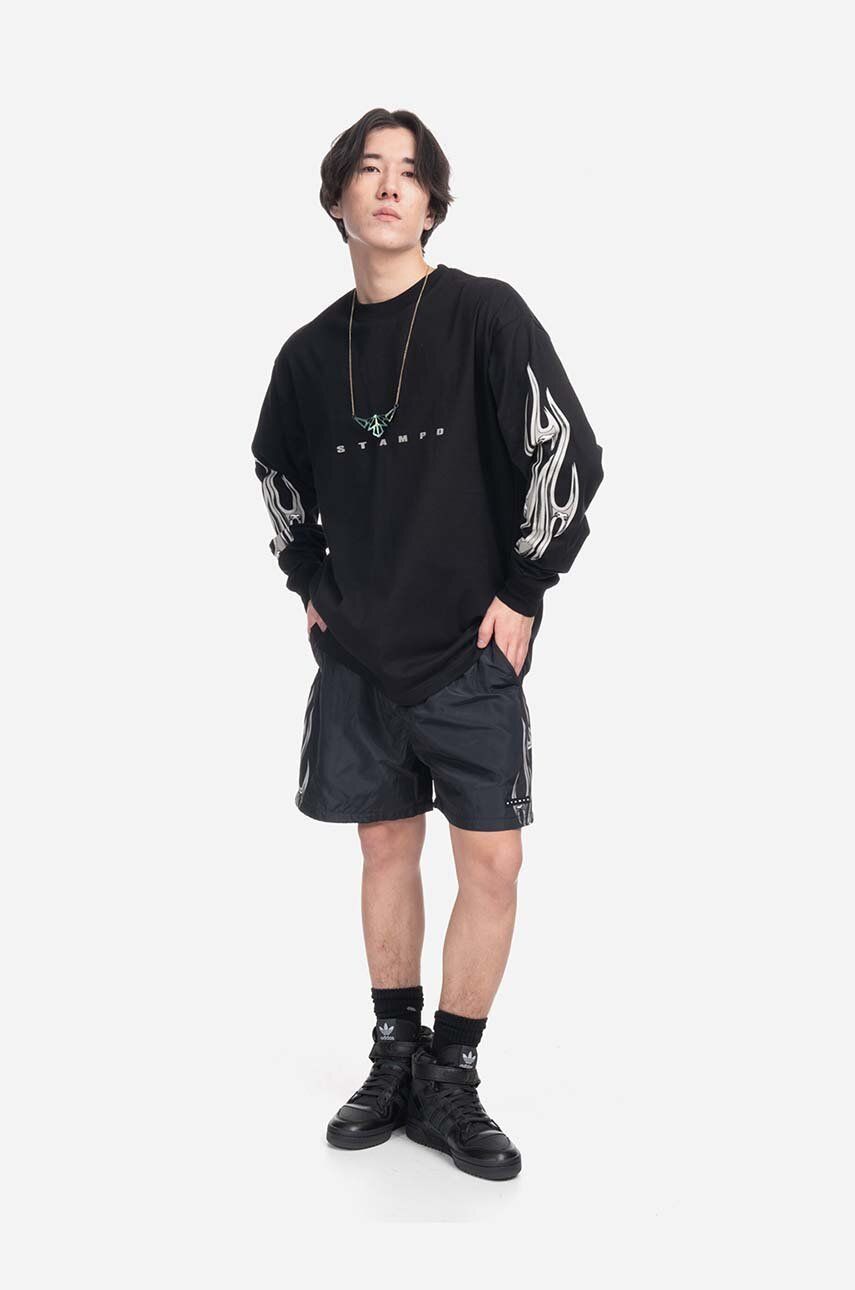 Tričko Stampd Long Sleeve T-shirt With Print Čierna | SLA.M3102LT, 1