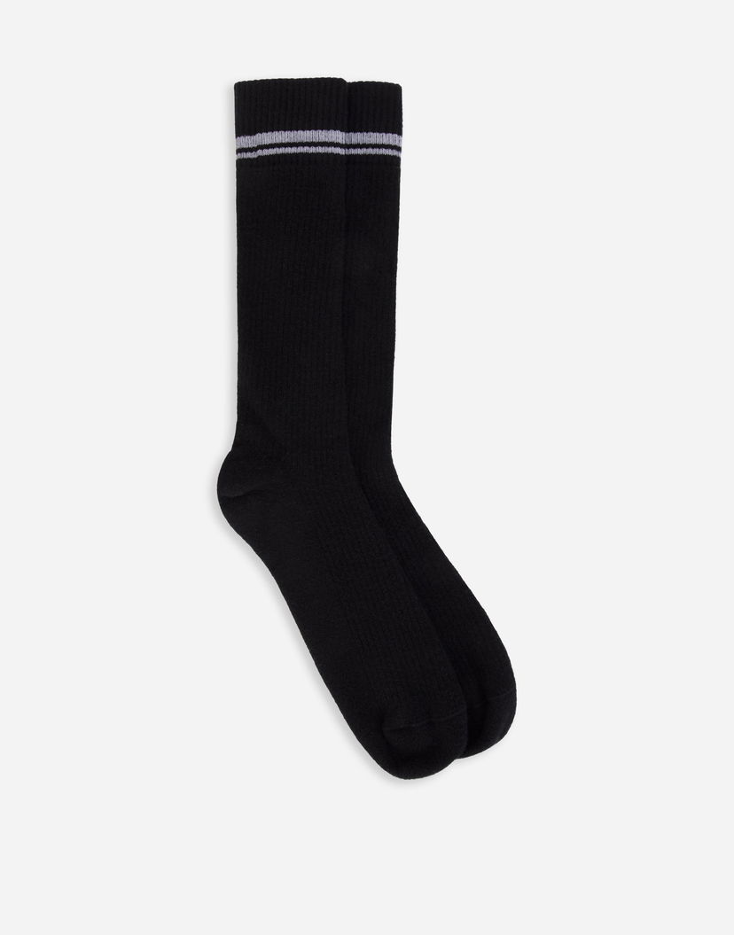 Ponožky Dolce & Gabbana Stretch Cotton Socks With Jacquard Dg Logo XL Čierna | GXI30TJACLTS9001