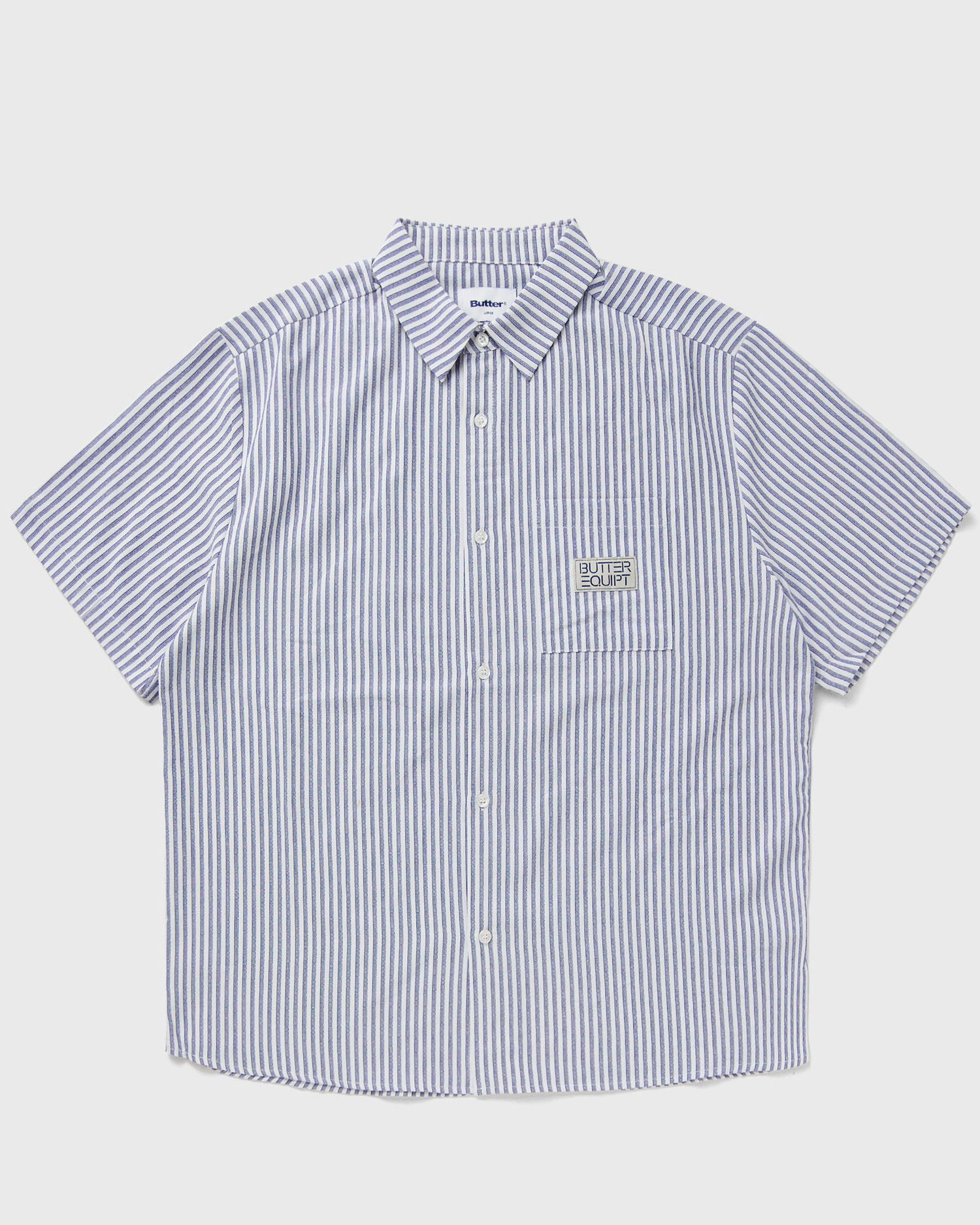 Košeľa Butter Goods Hickory Striped Short Sleeve Shirt Modrá | P20447, 0