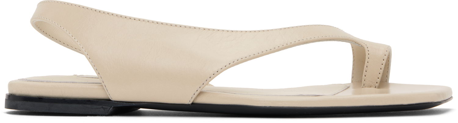 Starostlivosť o obuv TOTEME TOTEME Naplack Leather Thong Sandals Béžová | 252-WAS0202-LE0020, 0