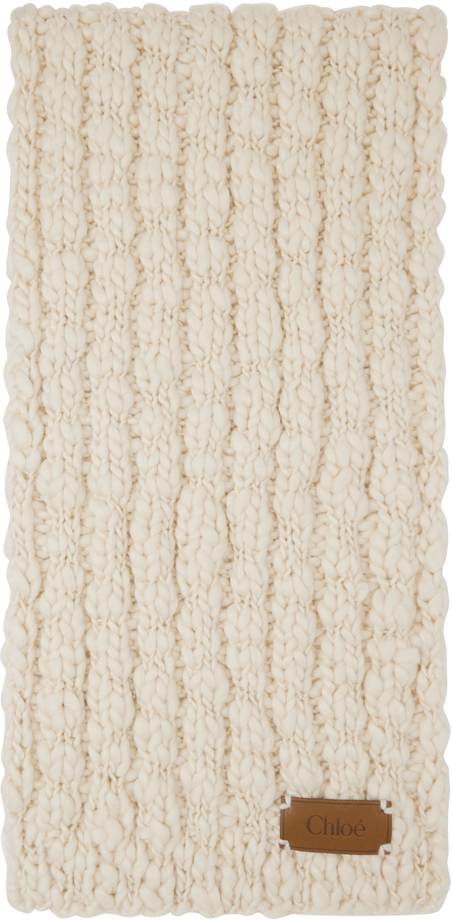 Šál CHLOÉ Wool & Silk Scarf Béžová | CHC24WT059MAN, 0