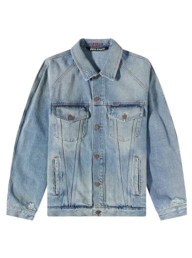 Bunda Palm Angels Light Wash Denim Jacket Modrá | PMYE038S23DEN0024560