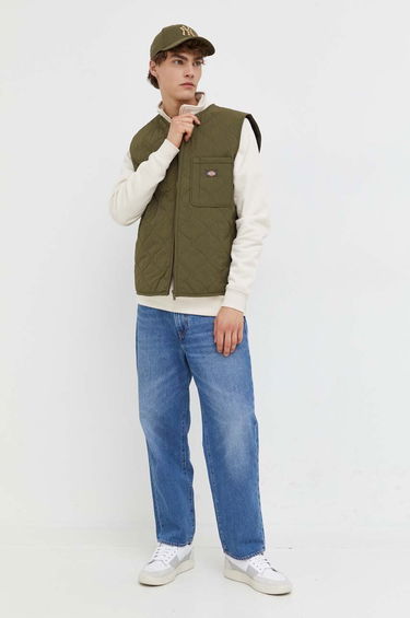 Sveter Dickies Oakport Quarter Zip Sweat Biela | DK0A4XD4F901, 2