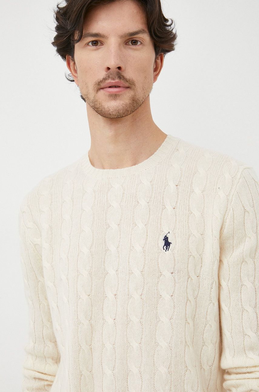 Logo Embroidered Cable Knit Jumper