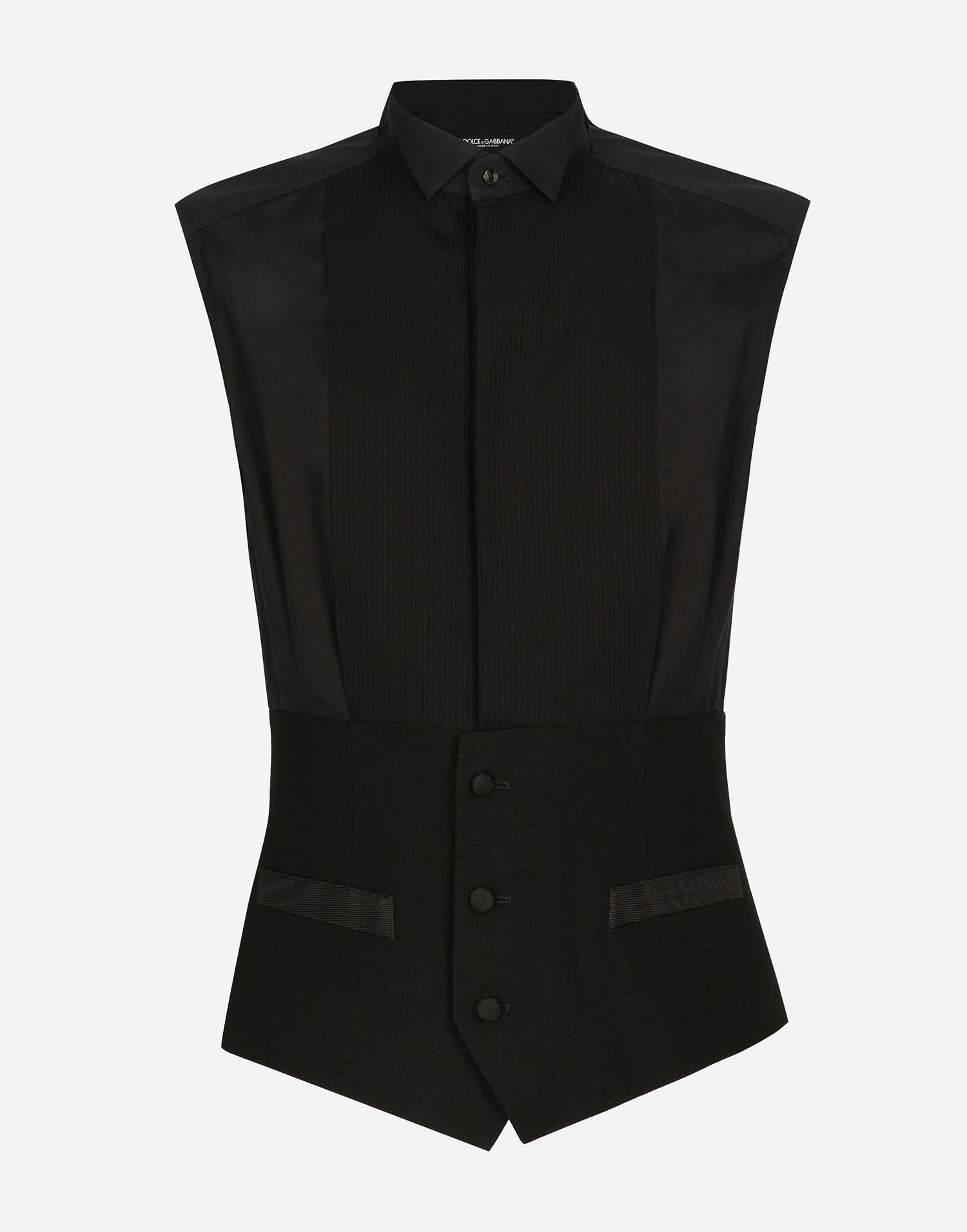 Košeľa Dolce & Gabbana Sleeveless Tuxedo Shirt Čierna | G5MK8TGI677N0000, 0