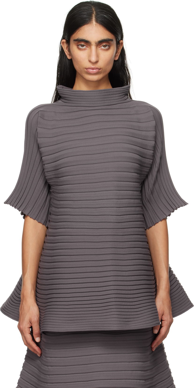 Sveter Pleats Please Issey Miyake Issey Miyake Knit Turtleneck Šedá | PP48KK792