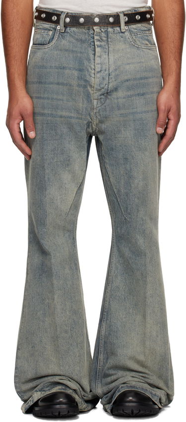 Džínsy Rick Owens Flared Wide-Leg Distressed Jeans Concordians Bolan Modrá | RR02E1335 DWG, 0