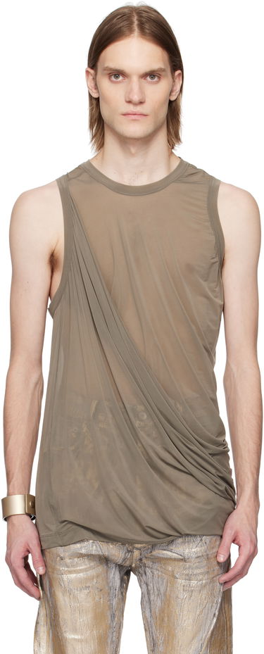 Tielko Rick Owens Rick Owens Hollywood Anthem Draped Tank Top Zelené | RR01E5152 BZ, 0