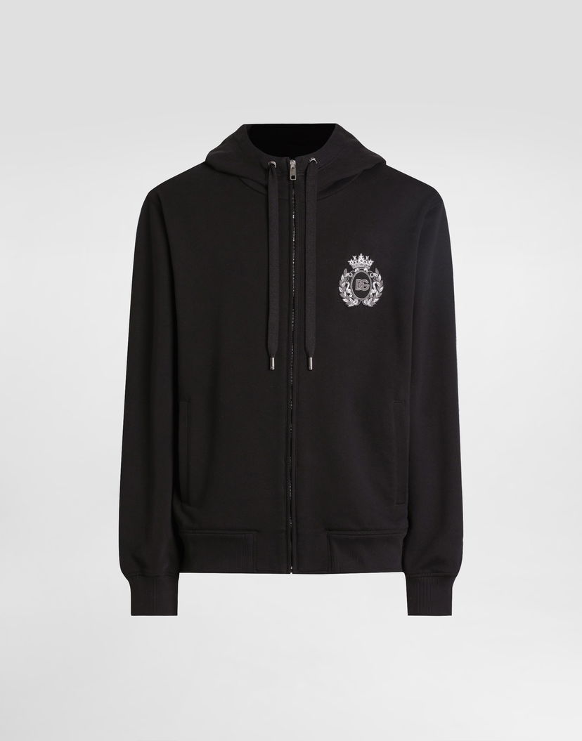 Mikina Dolce & Gabbana Dolce & Gabbana Heraldic Patch Cotton Hoodie Čierna | G9BGDZG7PJ7N0000