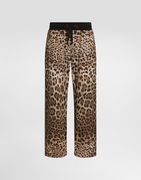 Dolce & Gabbana Stretch Jersey Animal Print Jogging Pants
