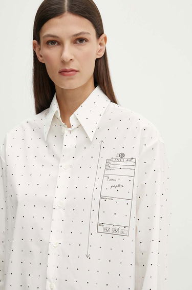 Košeľa Maison Margiela MM6 Relaxed Fit Shirt with Sketch Print Biela | S52DT0014.S78157, 3