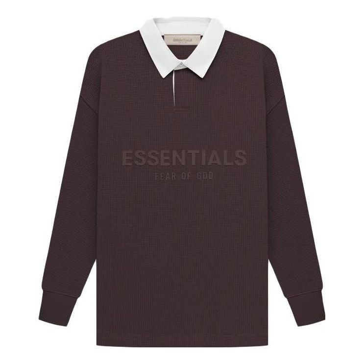 Mikina Fear of God Fear of God Essentials Waffle Rugby Sweatshirt Hnedá | FOG-SS23-164