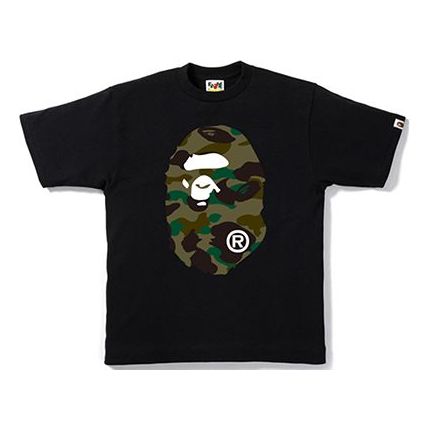 Tričko BAPE Bathing Ape Camouflage Big Ape Head T-Shirt Čierna | BAPE-SS18-006