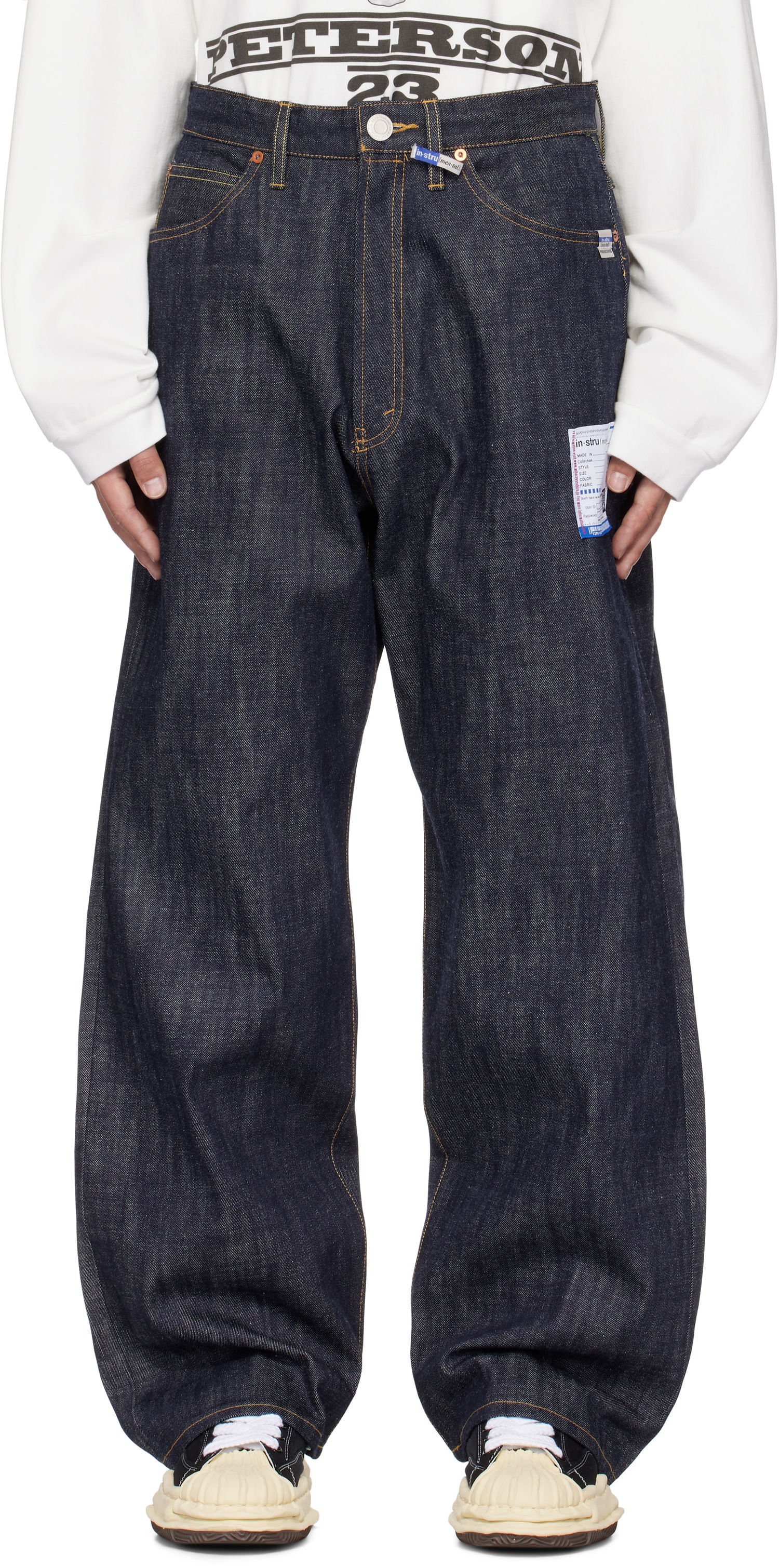 Nohavice Maison MIHARA YASUHIRO Maison MIHARA YASUHIRO Selvage Denim Baggy Pants Modrá | I13PT023, 0