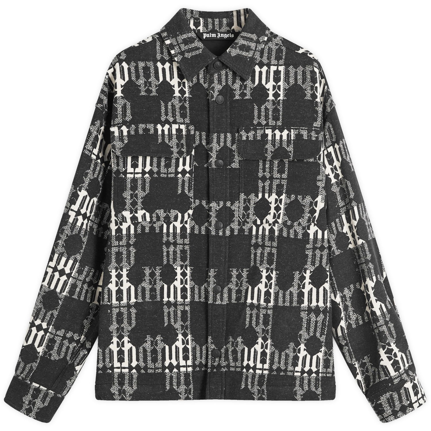 Košeľa Palm Angels Monogram Overshirt Čierna | PMES024F24FAB0021001, 0