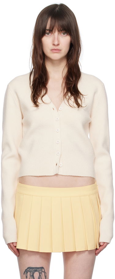 Sveter GUIZIO Guizio Camelie Cropped Knit Cardigan Biela | S24144S020, 0