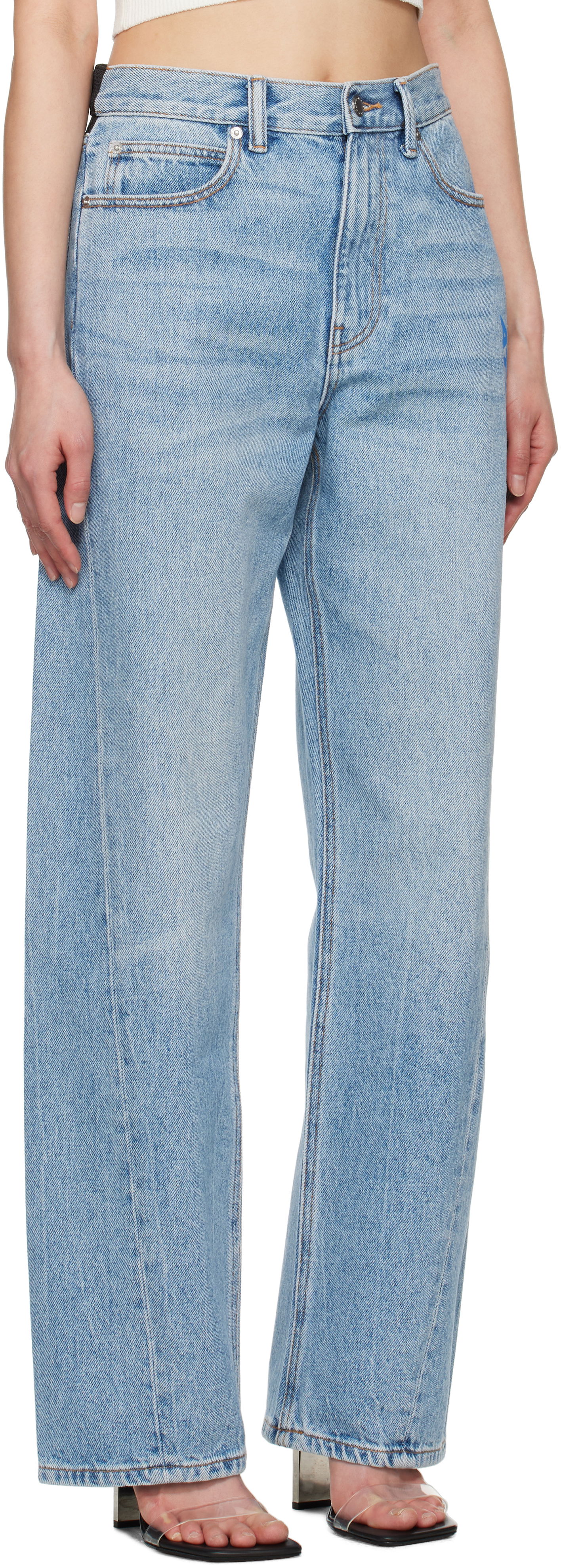 Džínsy Alexander Wang Alexander Wang Logo Balloon Jeans Modrá | 4DC2254767, 1