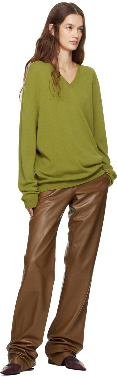 Sveter The Row Isaora V-Neck Knit Sweater Zelené | 8568-Y556, 3