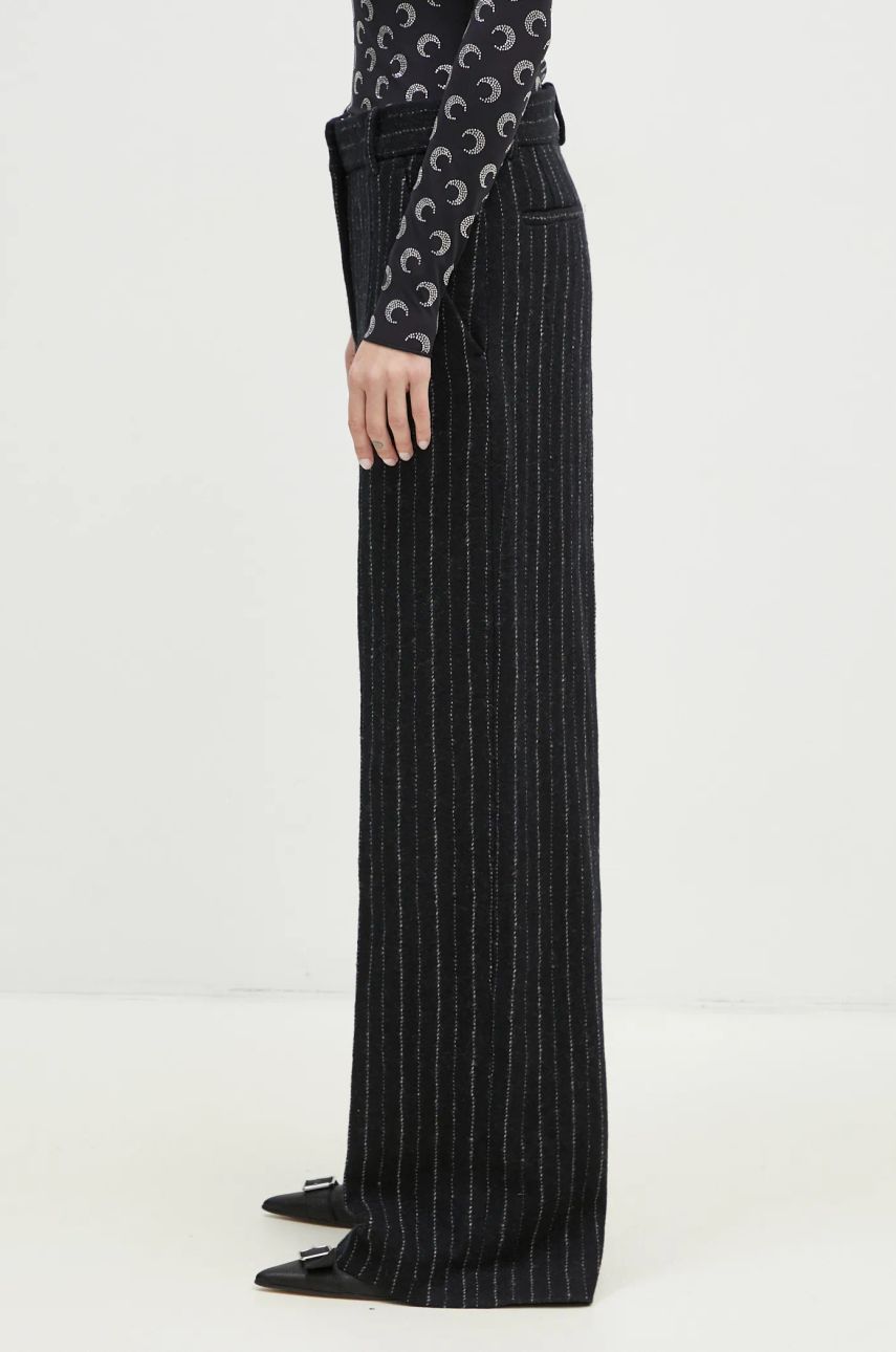 Nohavice KENZO Striped Wide Leg Wool Pants Čierna | FE62PA0949GM.99, 1