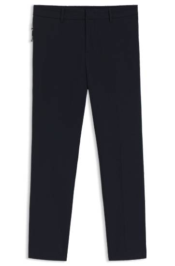Nohavice BOSS Slim-Fit Packable Performance-Stretch Trousers Navy | 50543570, 0