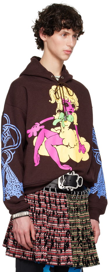 Mikina Chopova Lowena Chopova Lowena Graphic Print Hoodie Hnedá | 5202, 4