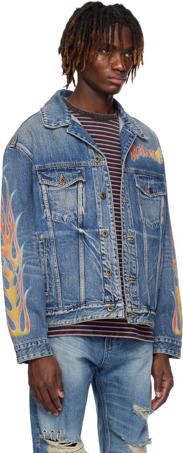 Bunda We11done We11done Blaze Logo Denim Jacket Modrá | WD-DJ0-25-318-U-BL, 1