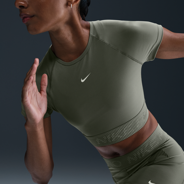 Crop Top Nike Nike Pro Dri-FIT Short Sleeve Crop Top Zelené | HM6369-320, 3