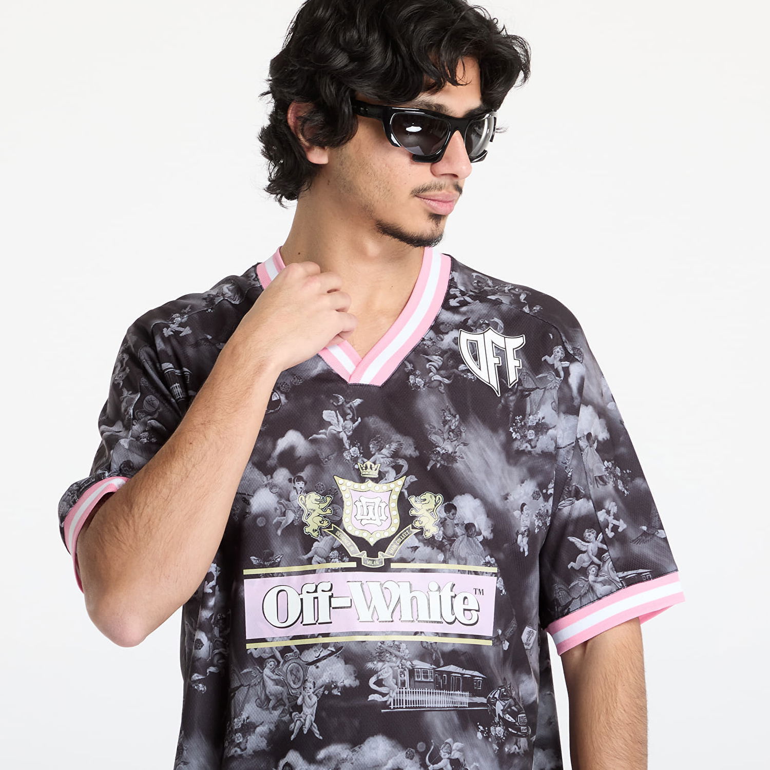 Dres Off-White Off-White Fresco Soccer Short Sleeve Angels Tee Čierna | OMAD00AS25JER0030201, 1